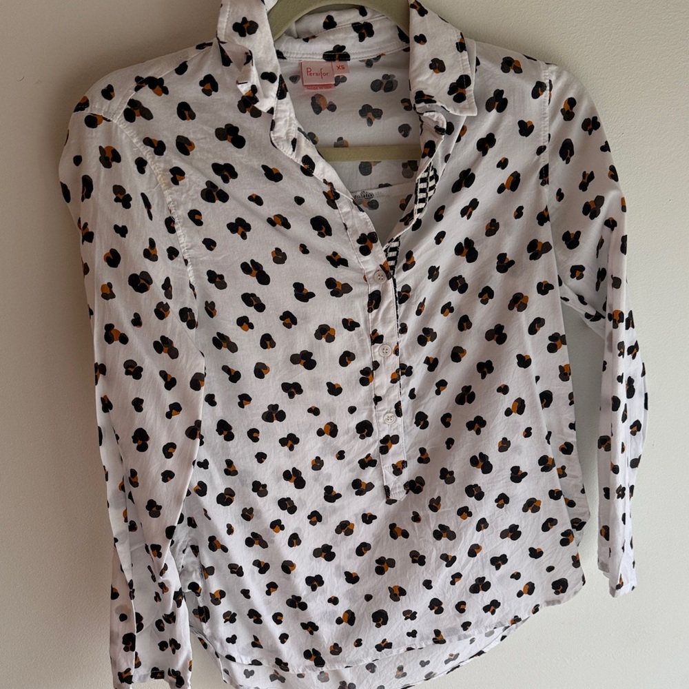 Women's Leopard Dot Cotton Blouse